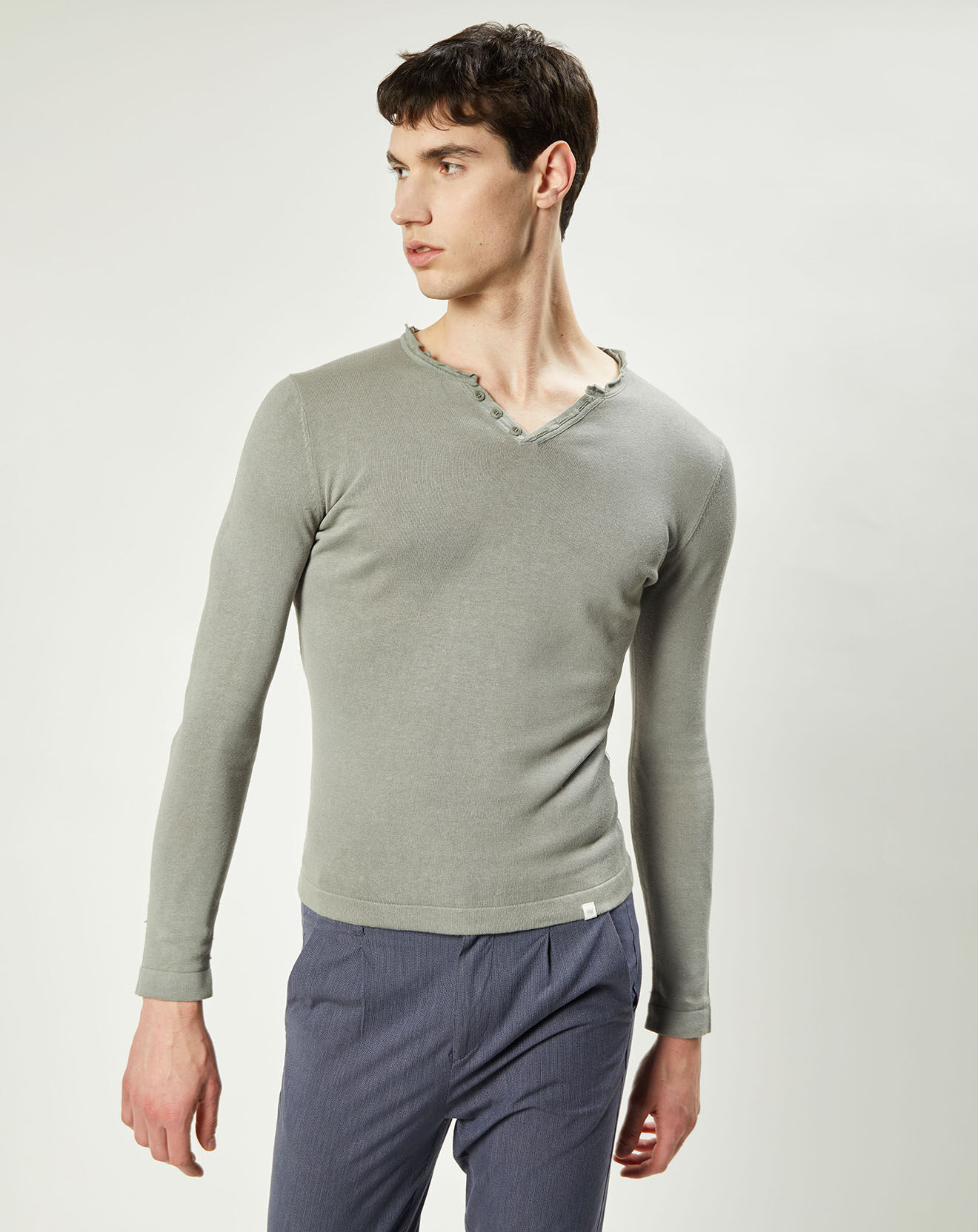 Harris Wilson Pull en Lin & Coton Mikael gris