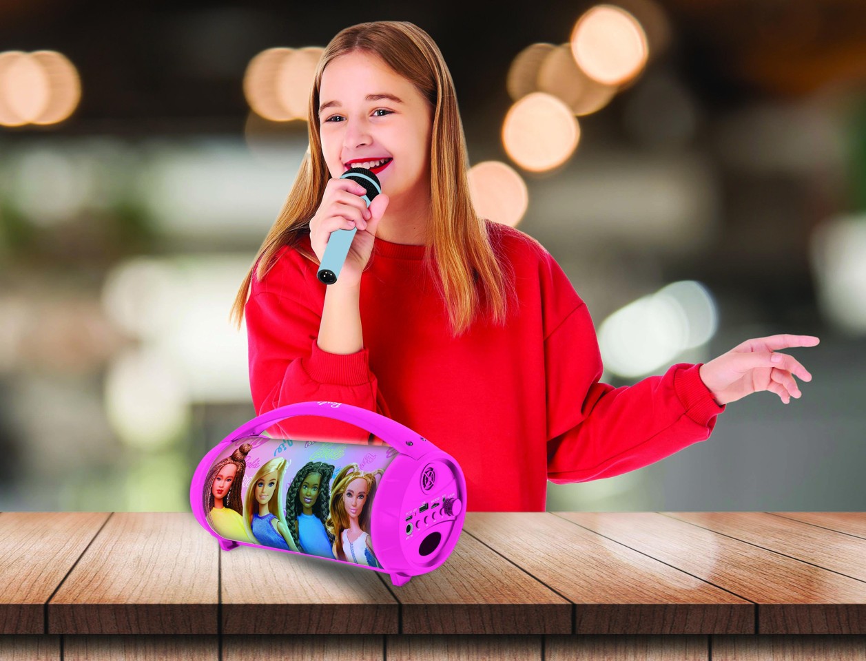 Lexibook - Barbie Bluetooth® lyshøjttaler med mikrofon