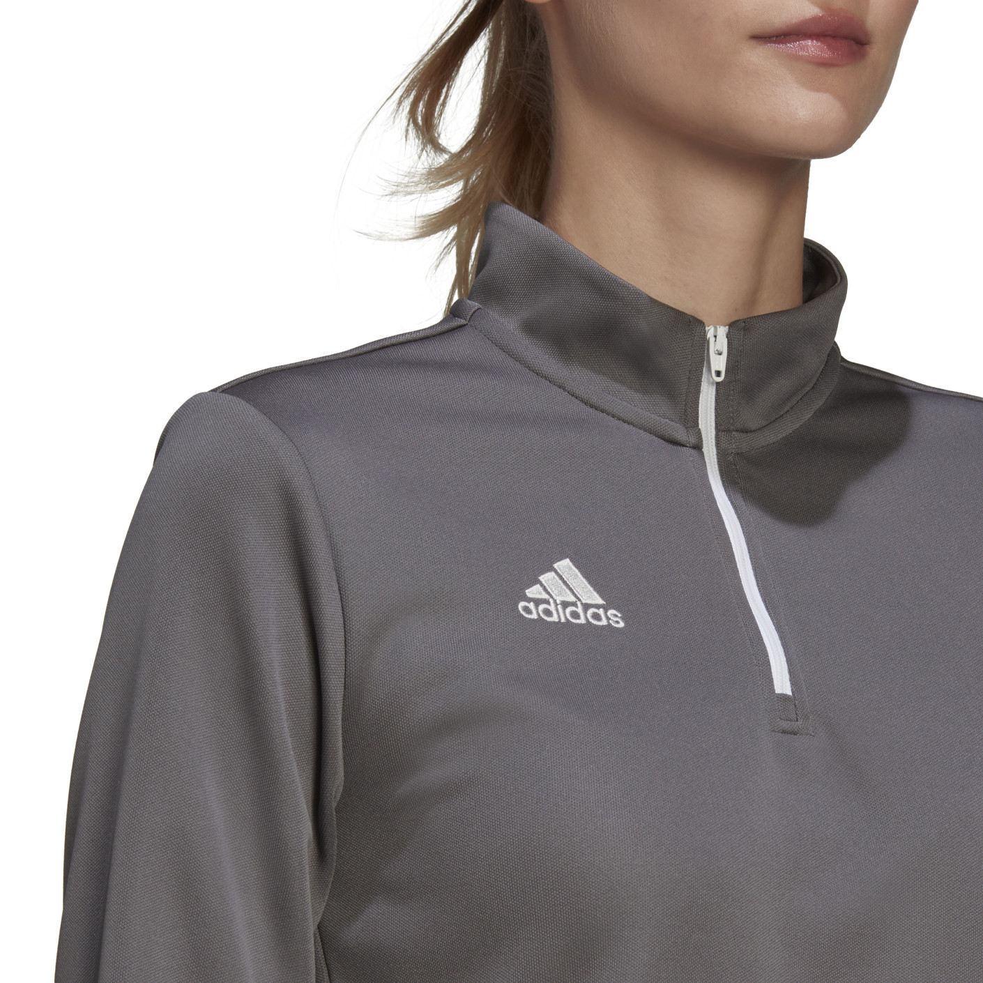 Adidas Entrada 22 Trainingstrui 1/4-Zip Dames Grijs Wit
