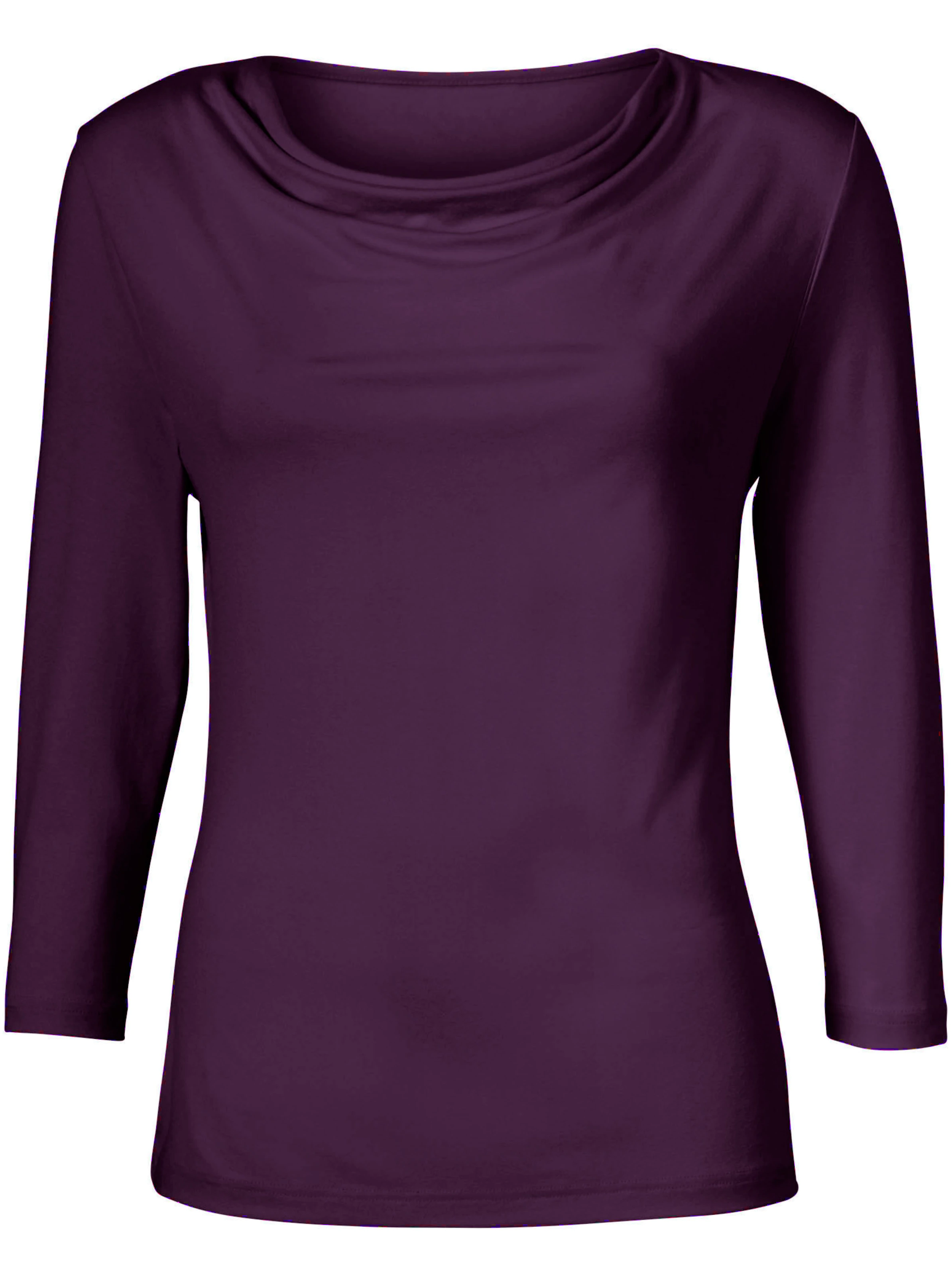 Wasserfallshirt in aubergine