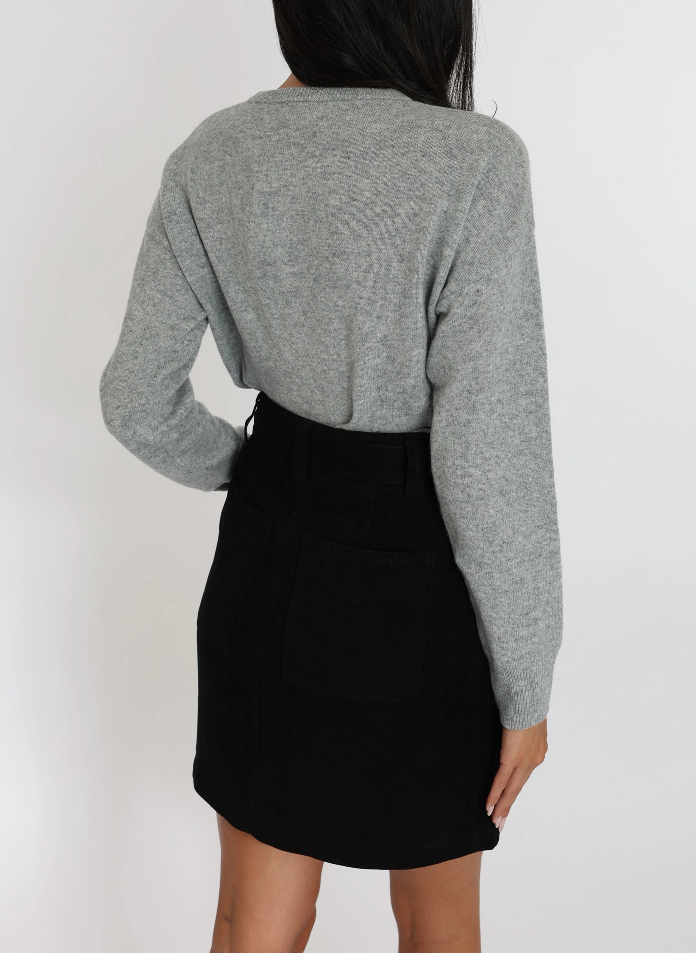 ANITA - Pull droit en laine et cachemire | Gris