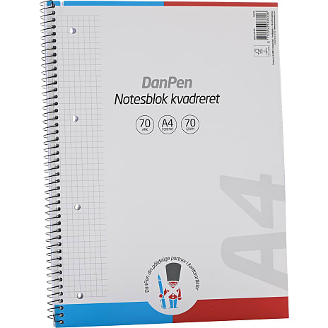 Danpen notesbog A4 kvadreret