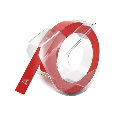 Dymo - Ruban d'étiquettes auto-adhésives 3D - 1 rouleau (9 mm x 3 m) - fond rouge