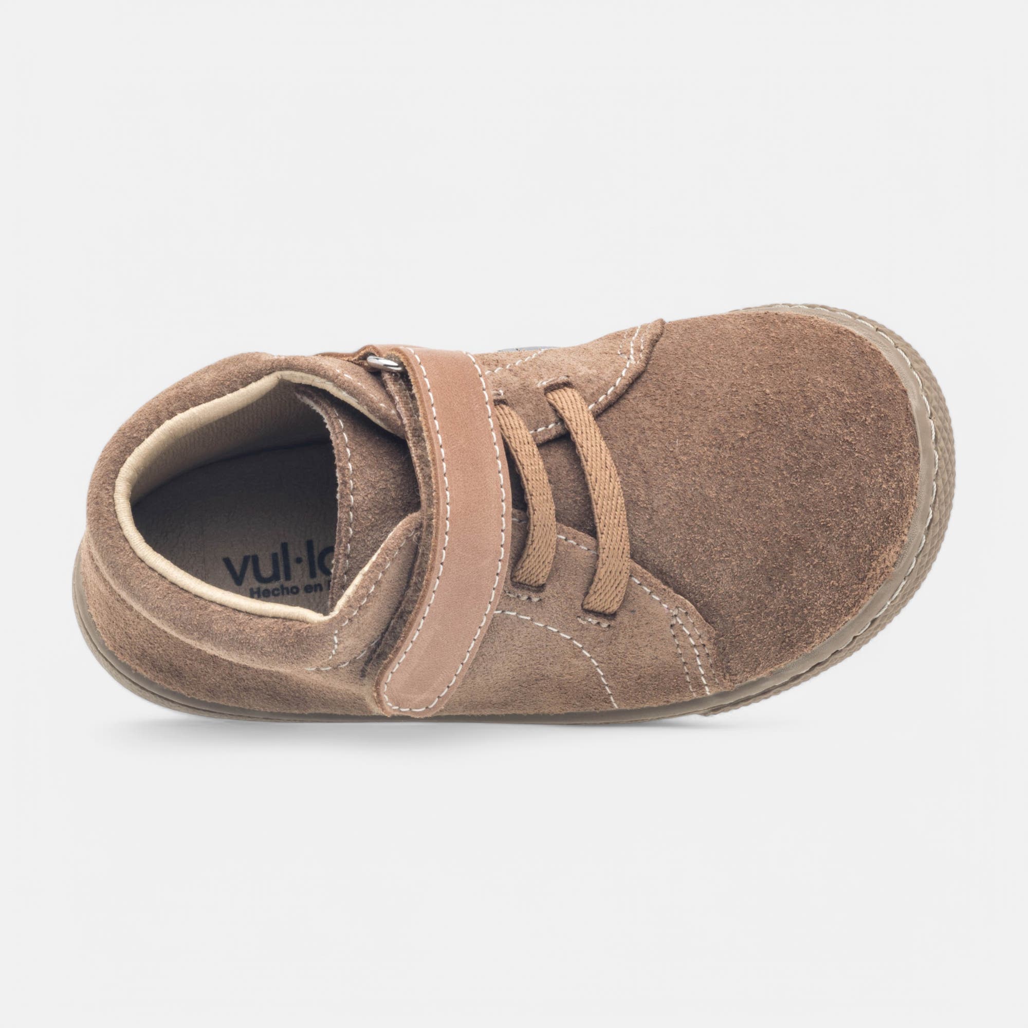 Baskets hautes Garçon en cuir cognac