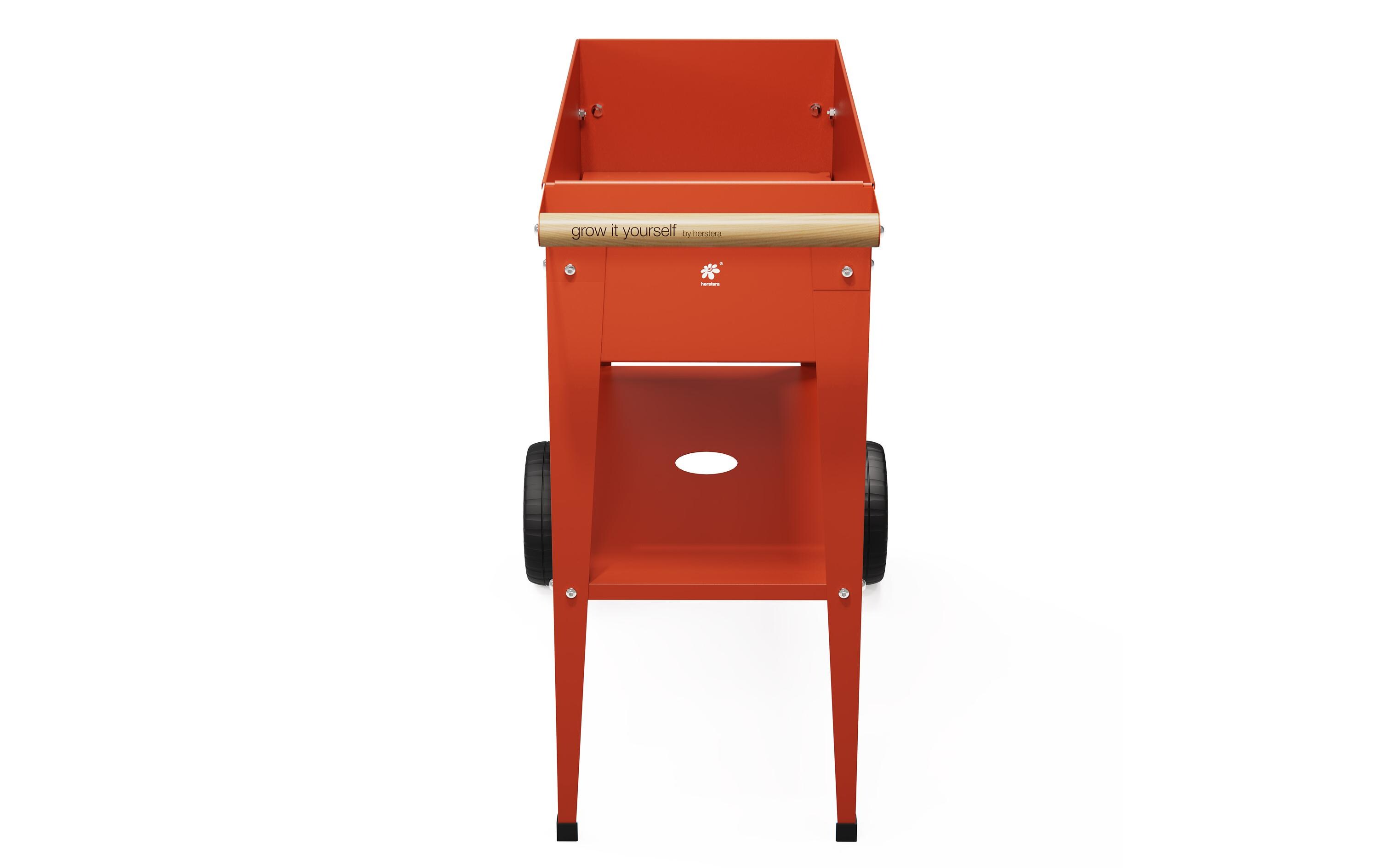 Hochbeet Urban Garden Trolley 75 x 35 x 80cm, Rot<br>Mobiles Beet