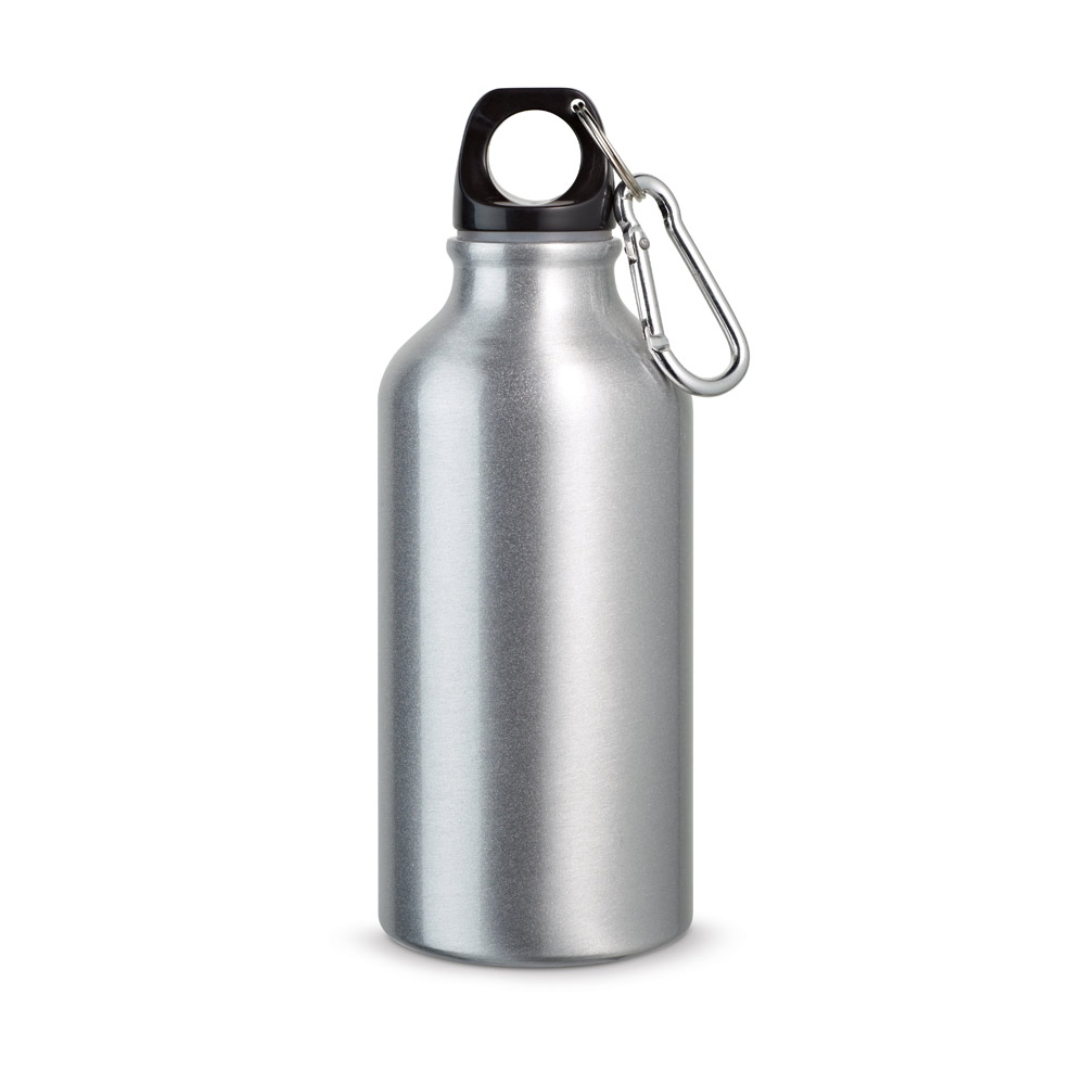 hi!dea 94601 - Bouteille de sport 400mL en aluminium avec mousqueton