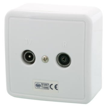 Q-Link coax contactdoos rtv eind/rijgbaar opbouw wit