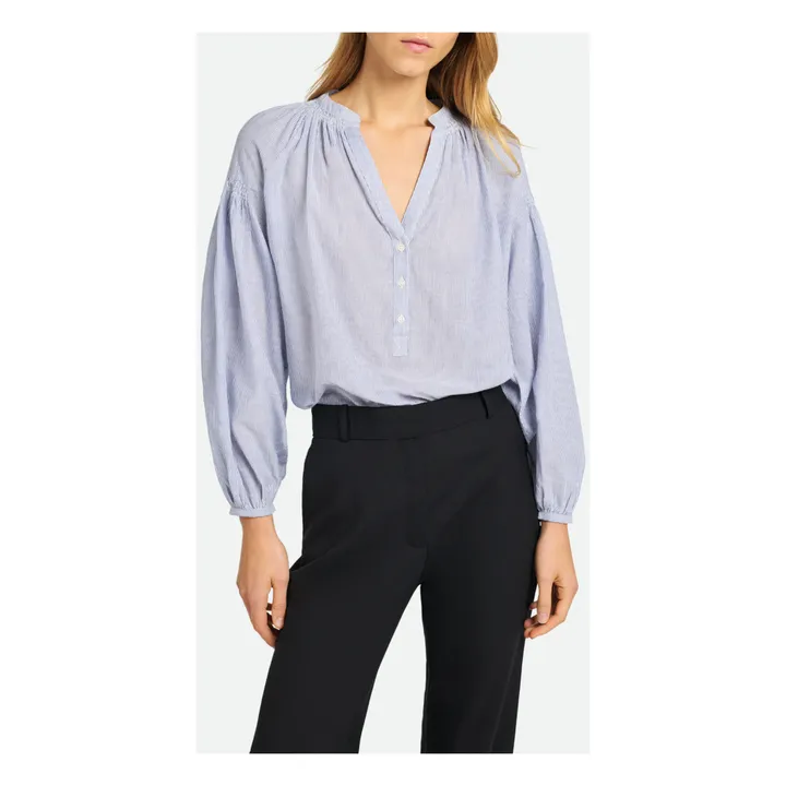Vanessa Bruno Blouse Rayures Nipoa | Bleu