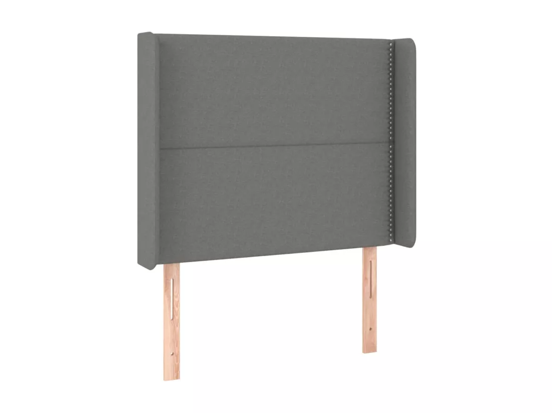 Sommier tapissier avec matelas et LED Gris foncé 90x190cm Tissu