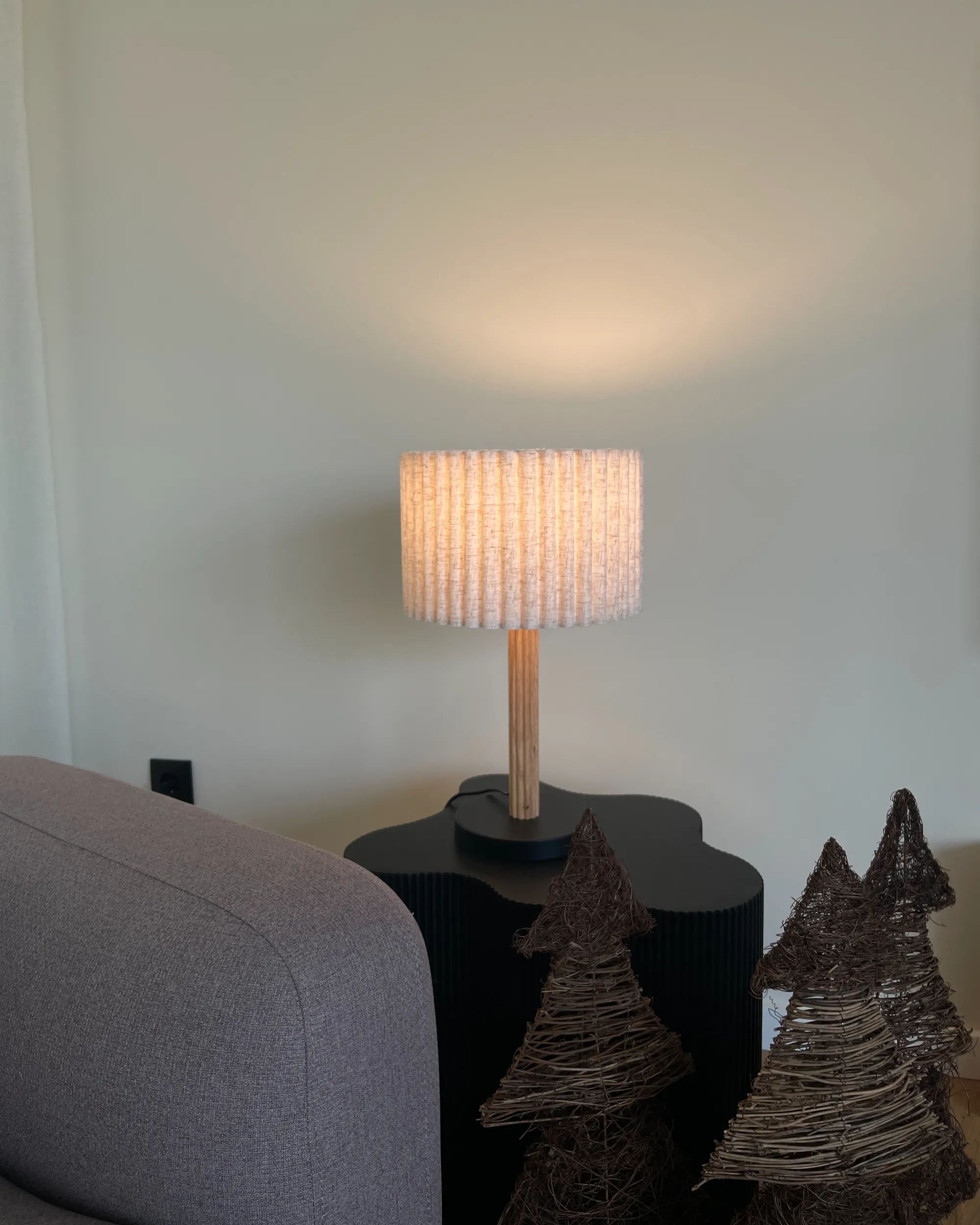 Tafellamp BELESSA Linnen Lichtbeige