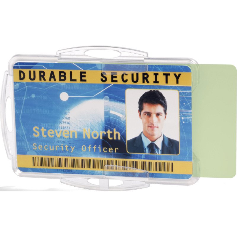 Badge rigide ouvert Durable sans attache pour 2 cartes - Boîte de 10