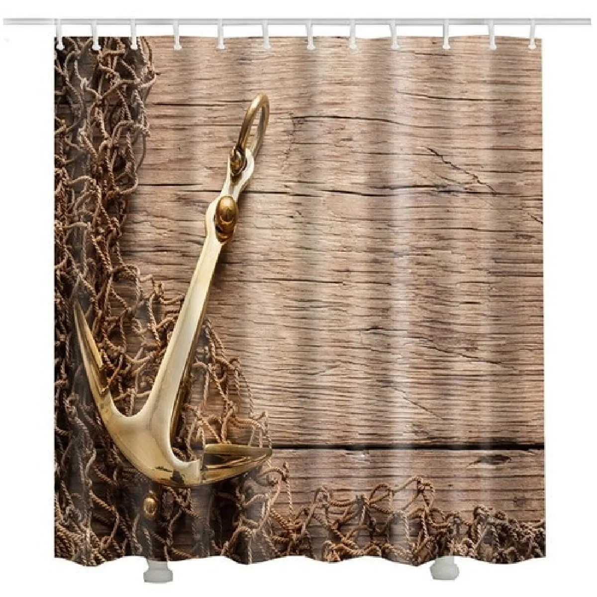 Universal Rideau de douche en bois - 90 x 180 cm
