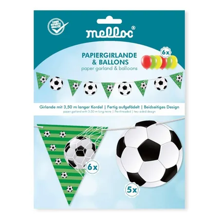 Melloc Papiergirlande und Ballons Fußball