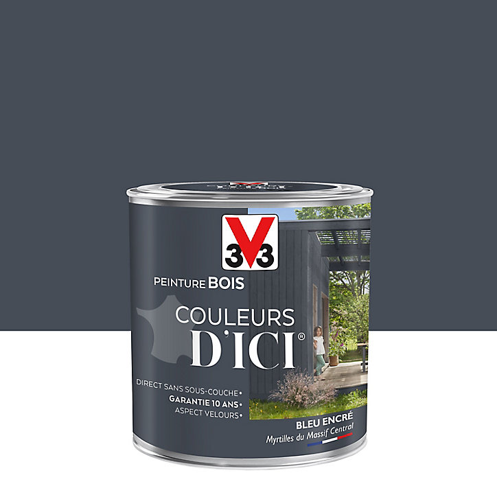 Peinture extérieure bois Couleurs d'ici bleu encré Velours V33 0,5L