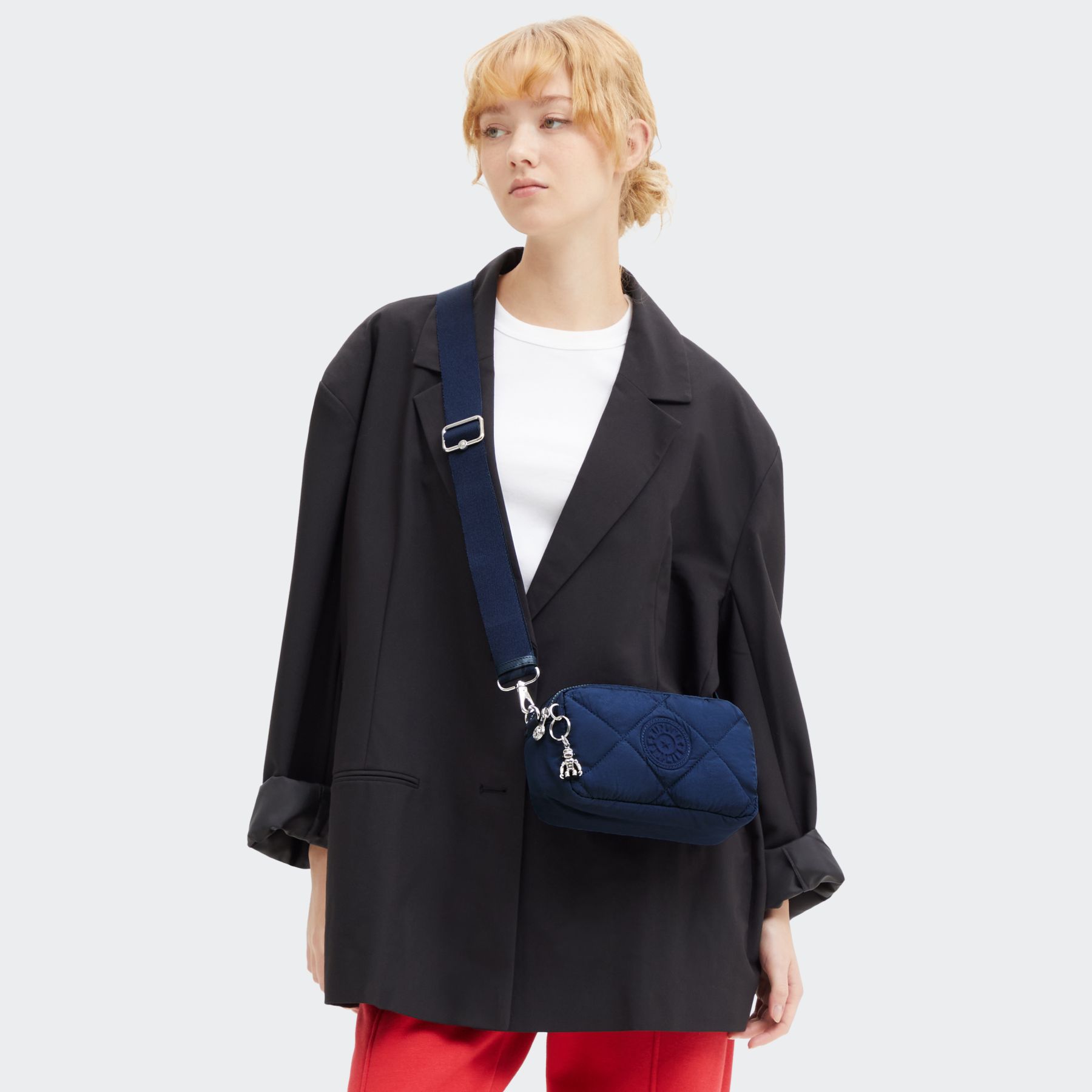 MILDA Petit Sac Bandoulière Style Caméra - Airy Blue Quilt