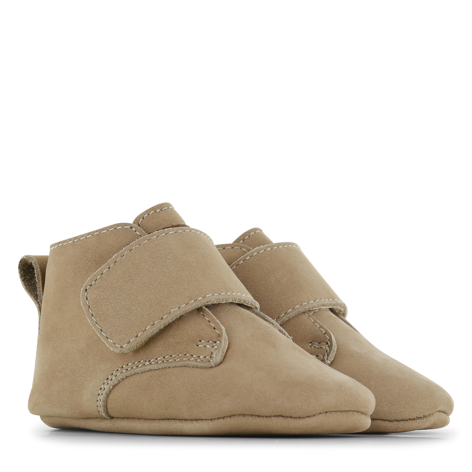 Shoesme Newborn beige slofje klittenband Leer | Uni schoenen