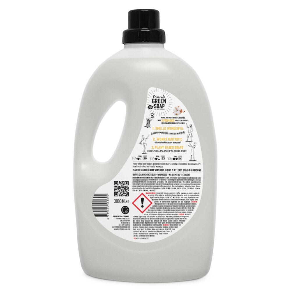 Marcel's Green Soap Wasmiddel Katoen & Vanille 69 Wasbeurten3 liter