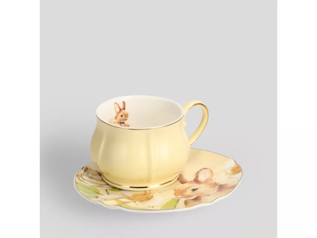 Tasse Avec Soucoupe Fenillabunny Moyen Multicolore 6 x 14.8