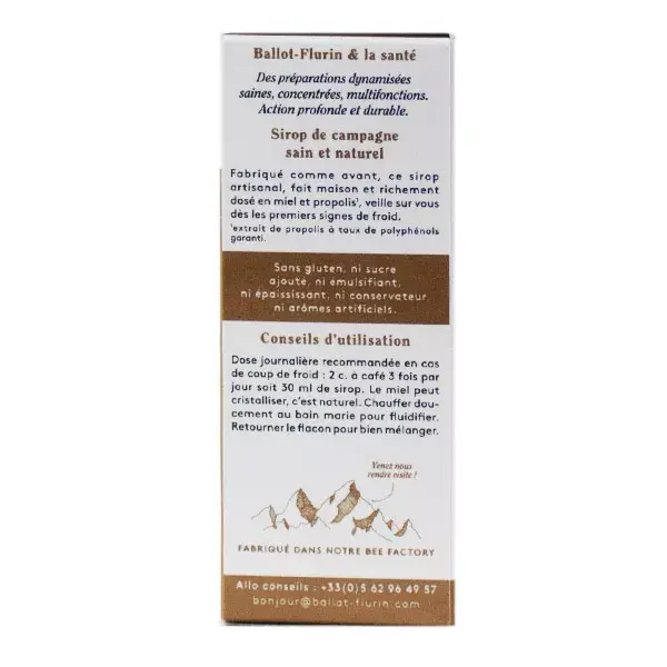 Xarope de inverno de própolis orgânico Ballot-Flurin Santé 100ml