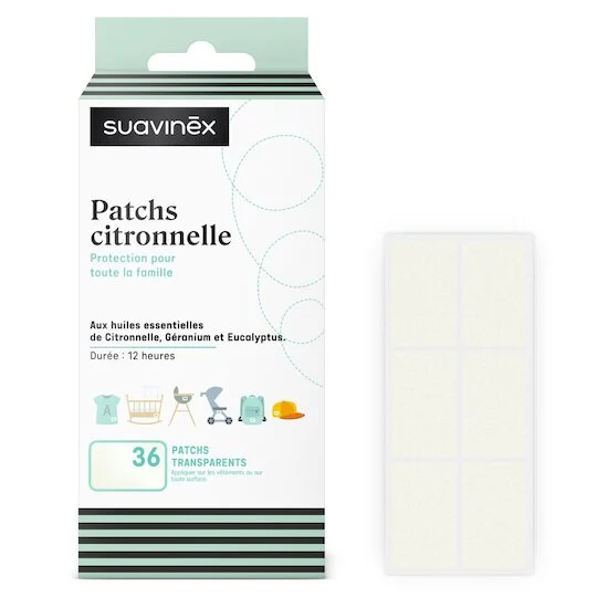 Pack de 36 patchs anti-moustiques citronnelle   transparents        de               Suavinex
