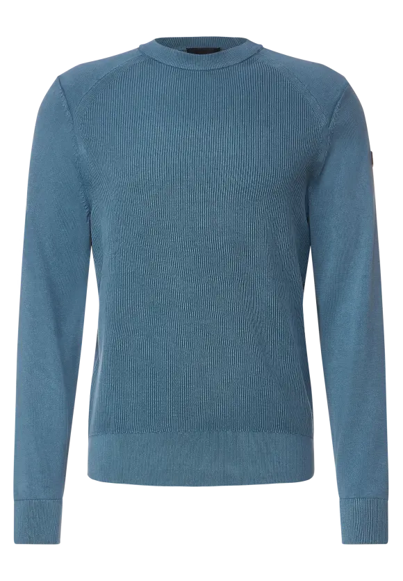 Pullover in Washedoptik - tuna blue
