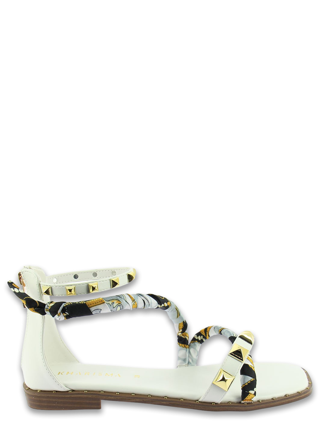 kharisma Sandales Femme sabi blanc avec foulard