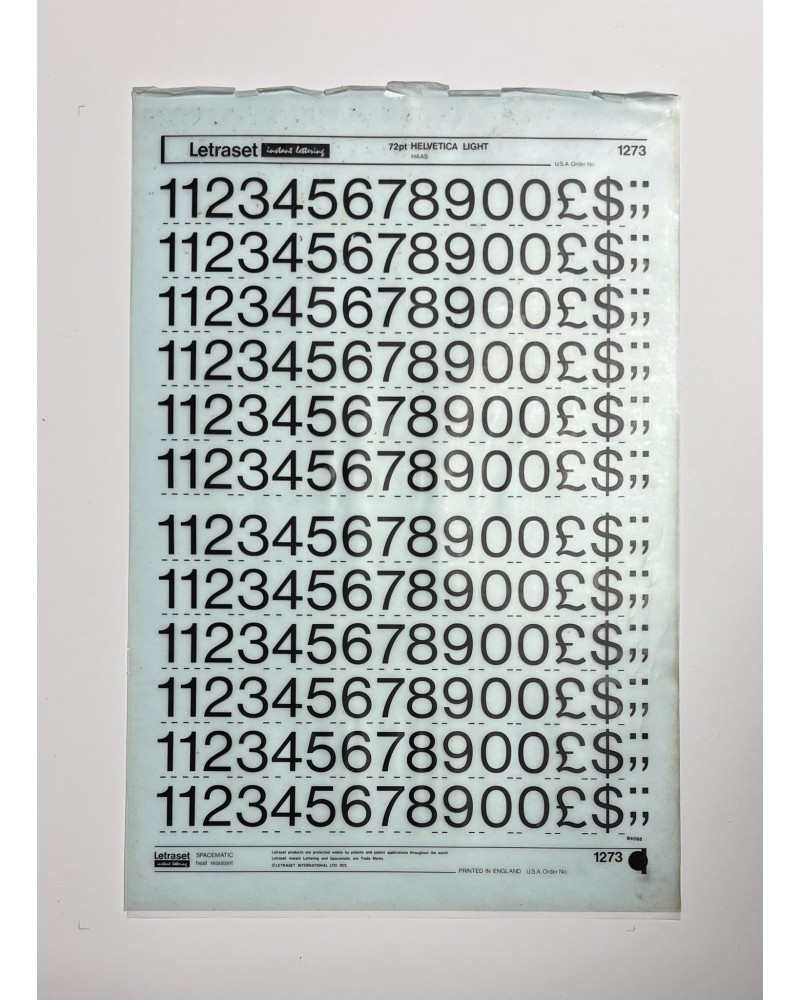 letraset-1273- HELVETICA LIGHT - 72pt