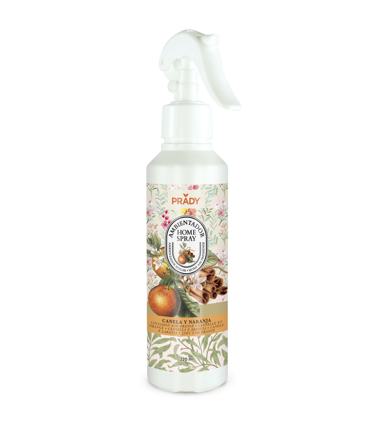 Prady - Ambientador Home Spray 220ml - Canela e Laranja