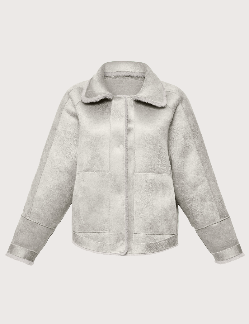 OAKWOOD VESTE RÉVERSIBLE FEMME HELEN LAINE BEIGE CLAIR