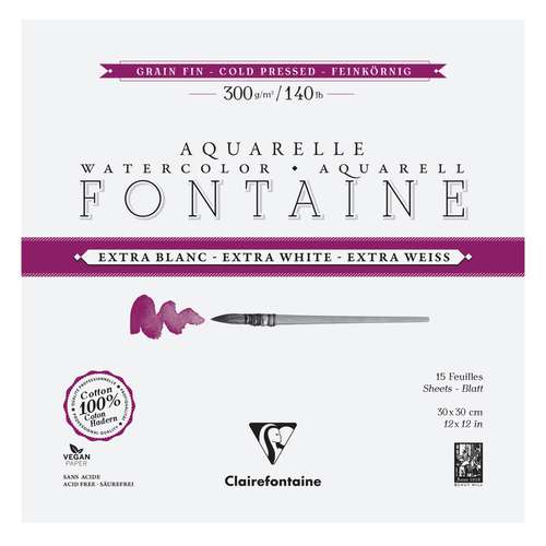 Clairefontaine Aquarellpapier FONTAINE Extra White feinkörnig