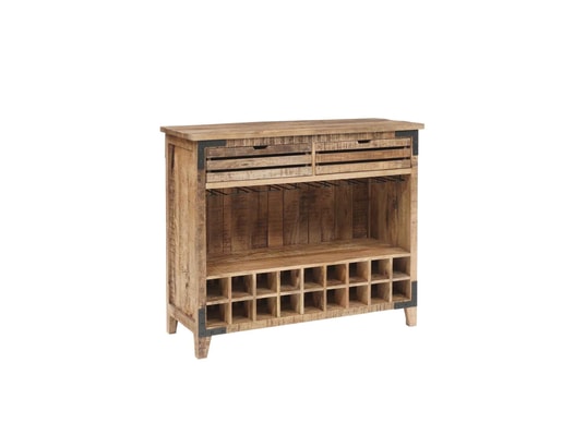 BOIS ET CHIFFONS CONCEPT - Meuble bar 2 tiroirs - manguier farm ii