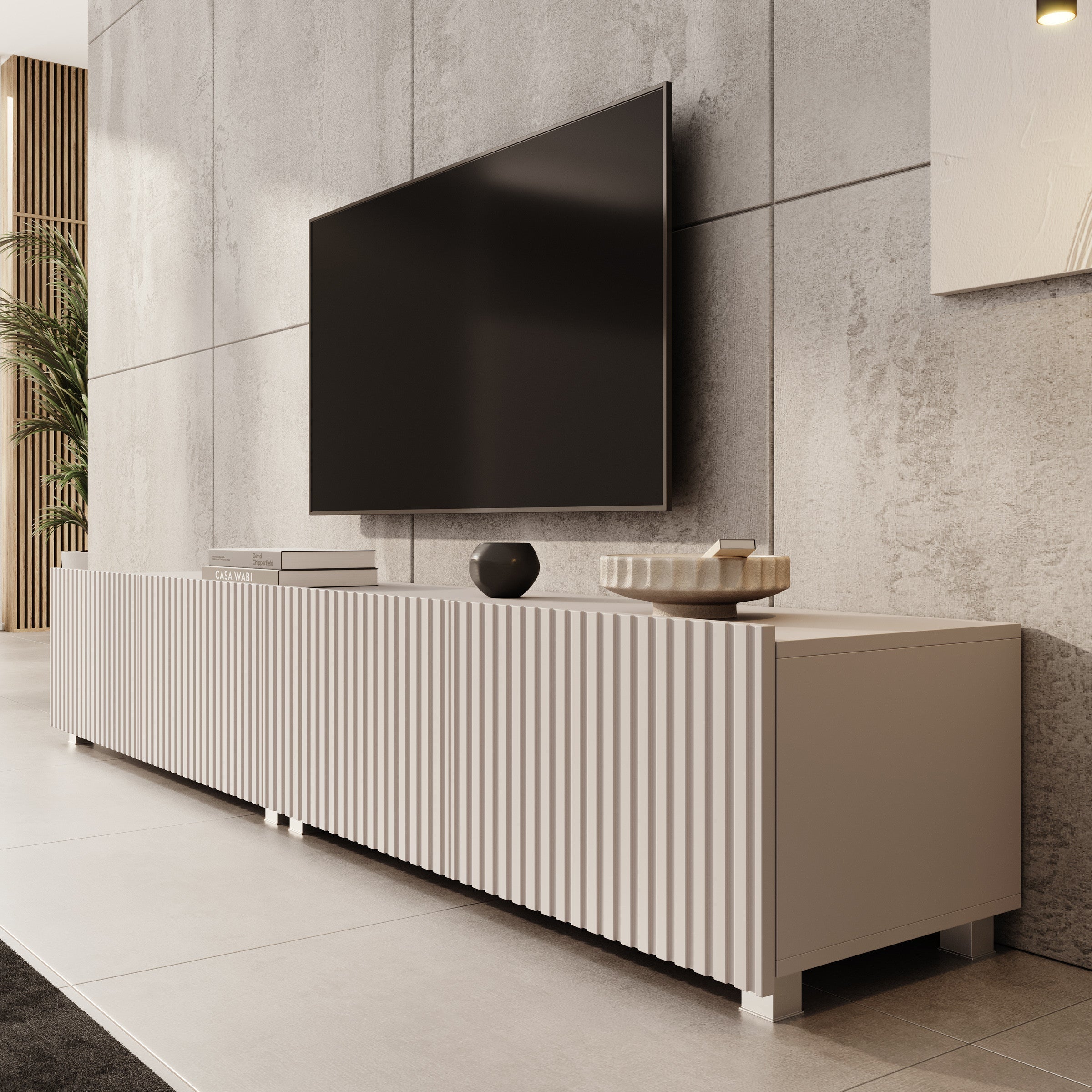 Meubella - TV-Meubel Kenderes - Beige - 200 cm