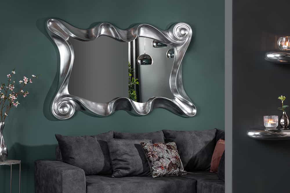 Extravaganter Wandspiegel ALICE 160x106cm silber variabel aufhängbar