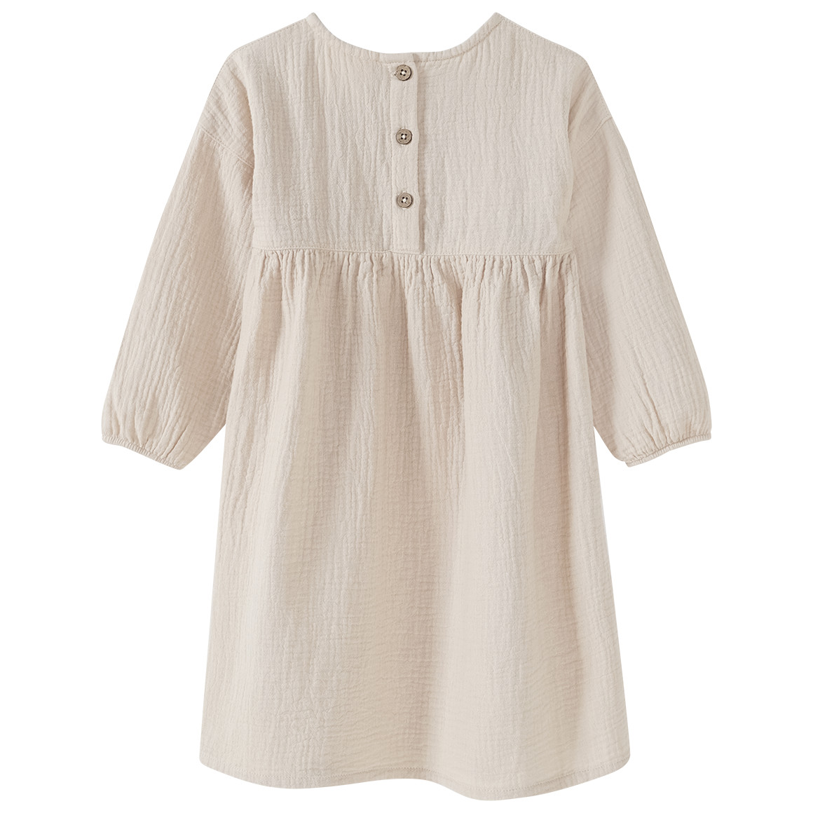 Topolino Pure Collection Mädchen Musselin-Kleid mit Teilungsnaht beige