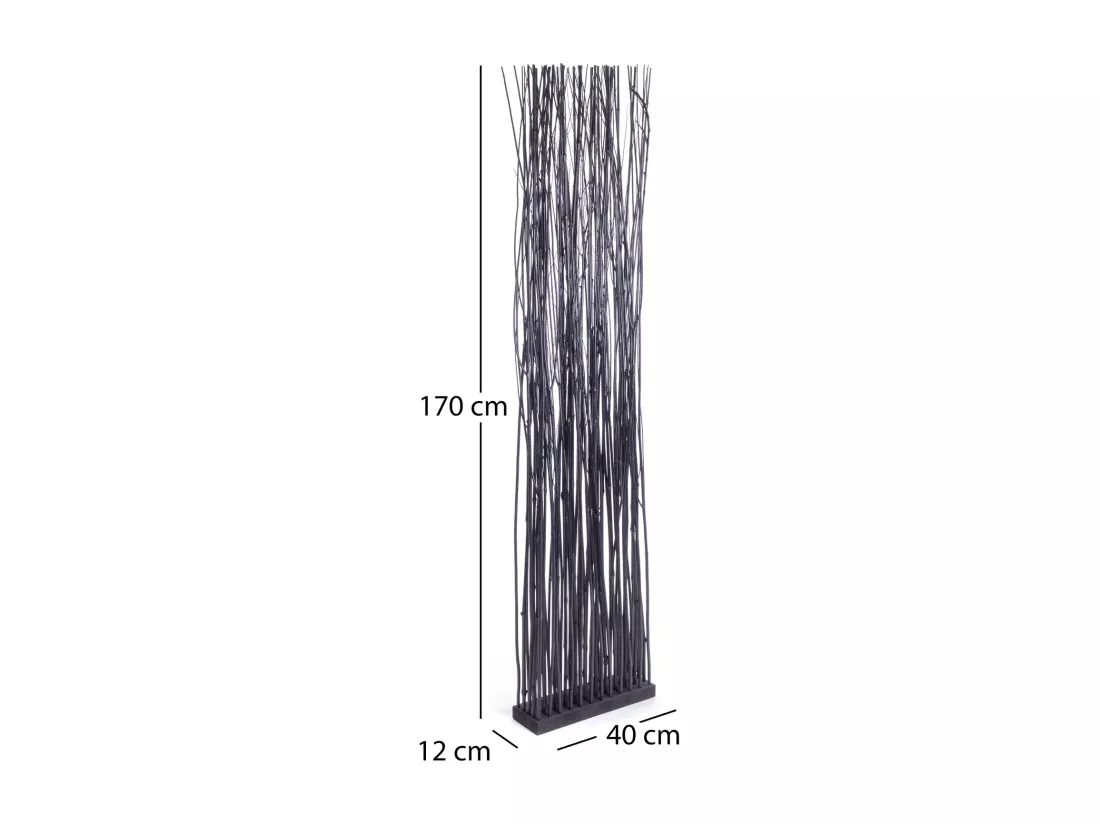 PARAVENT Slim 170x40 cm, branches en bois de saule schwarz