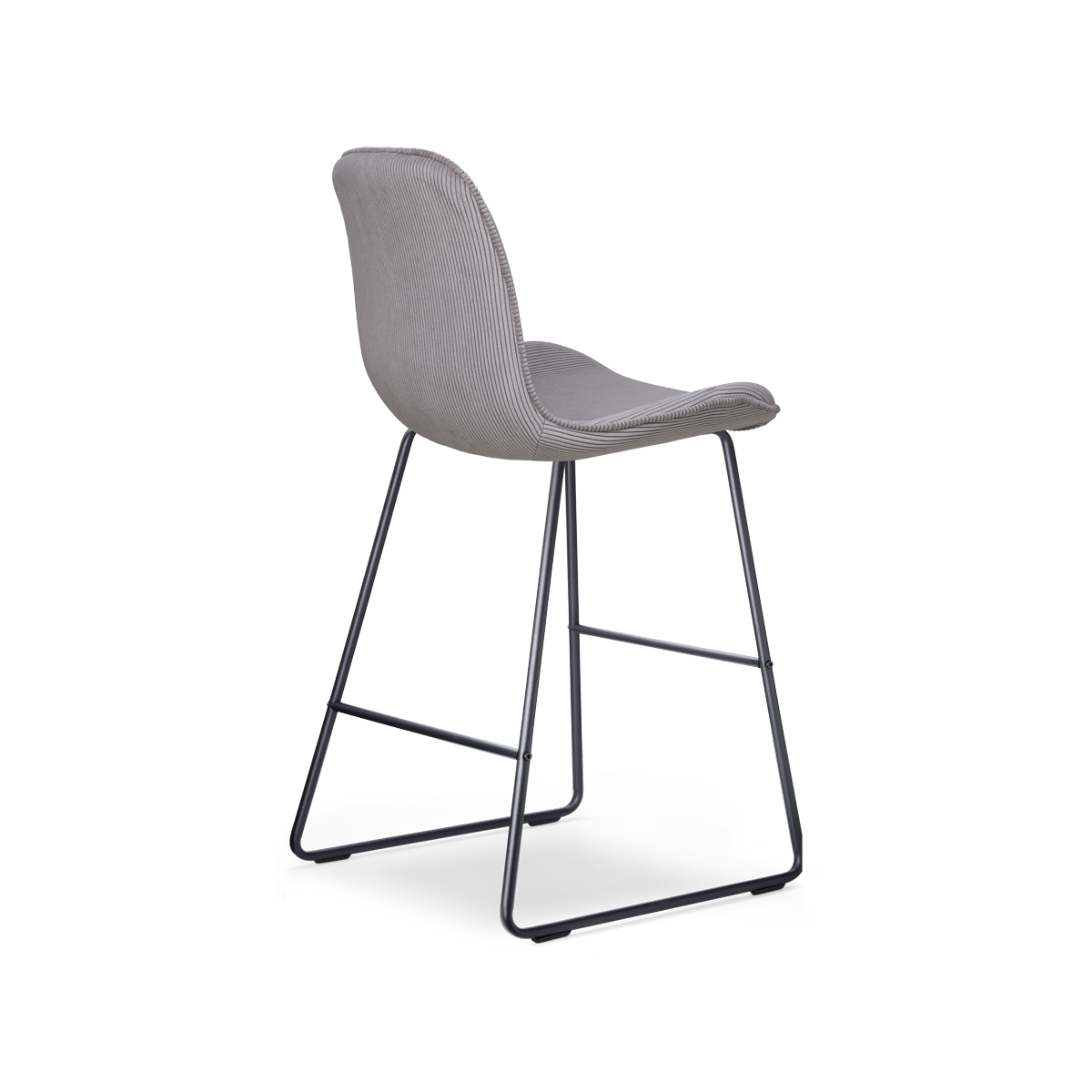 Barkruk Nino-Fé rib warm grijs - zwart onderstel - 65 cm