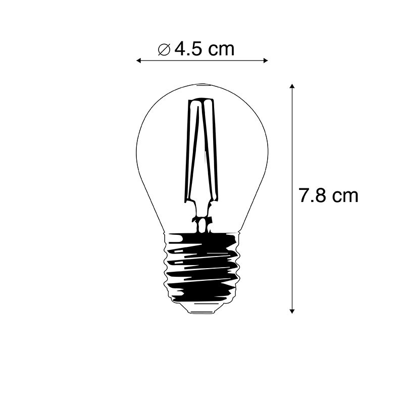 Set van 5 E27 LED lamp P45 helder 2W 200 lm 2700K