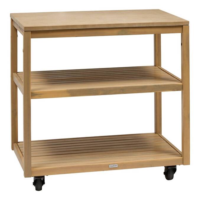 Module à roulettes avec étagères pour cuisine d'été LODGIA Beige