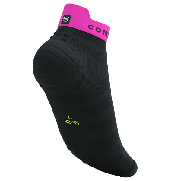 Chaussette running COMPRESSPORT PRO RACING SOCKS V4.0 ULTRALIGHT RUN LOW BLACK/SAFE YELLOW/NEO PINK