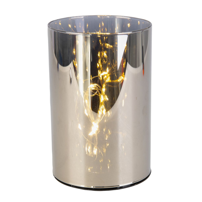 LED Zylinder mit 15 LED's - schwarz - ca. 10 x 15 cm