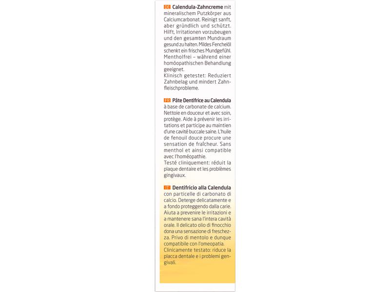 WELEDA Zahncreme Calendula 75 ml Natürliche Kariesprophylaxe ohne Menthol