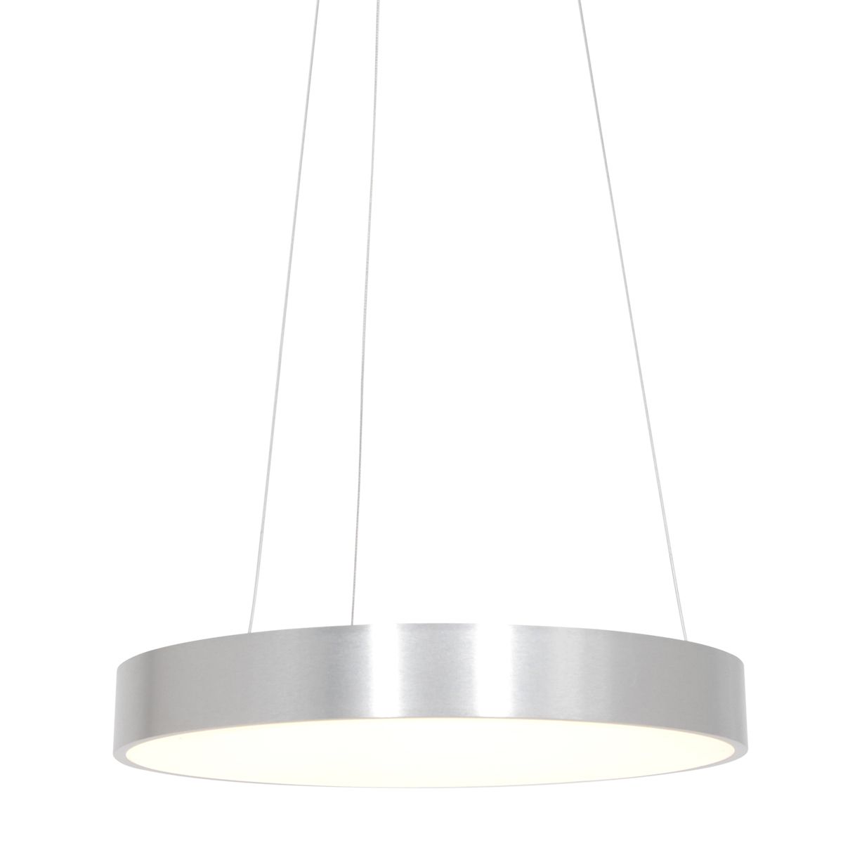 Design hanglamp zilver incl. LED dimbaar - Ringlede