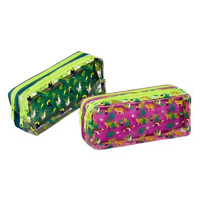 Trousse rectangulaire Jungle - 2 compartiments - 2 modèles disponibles - Viquel