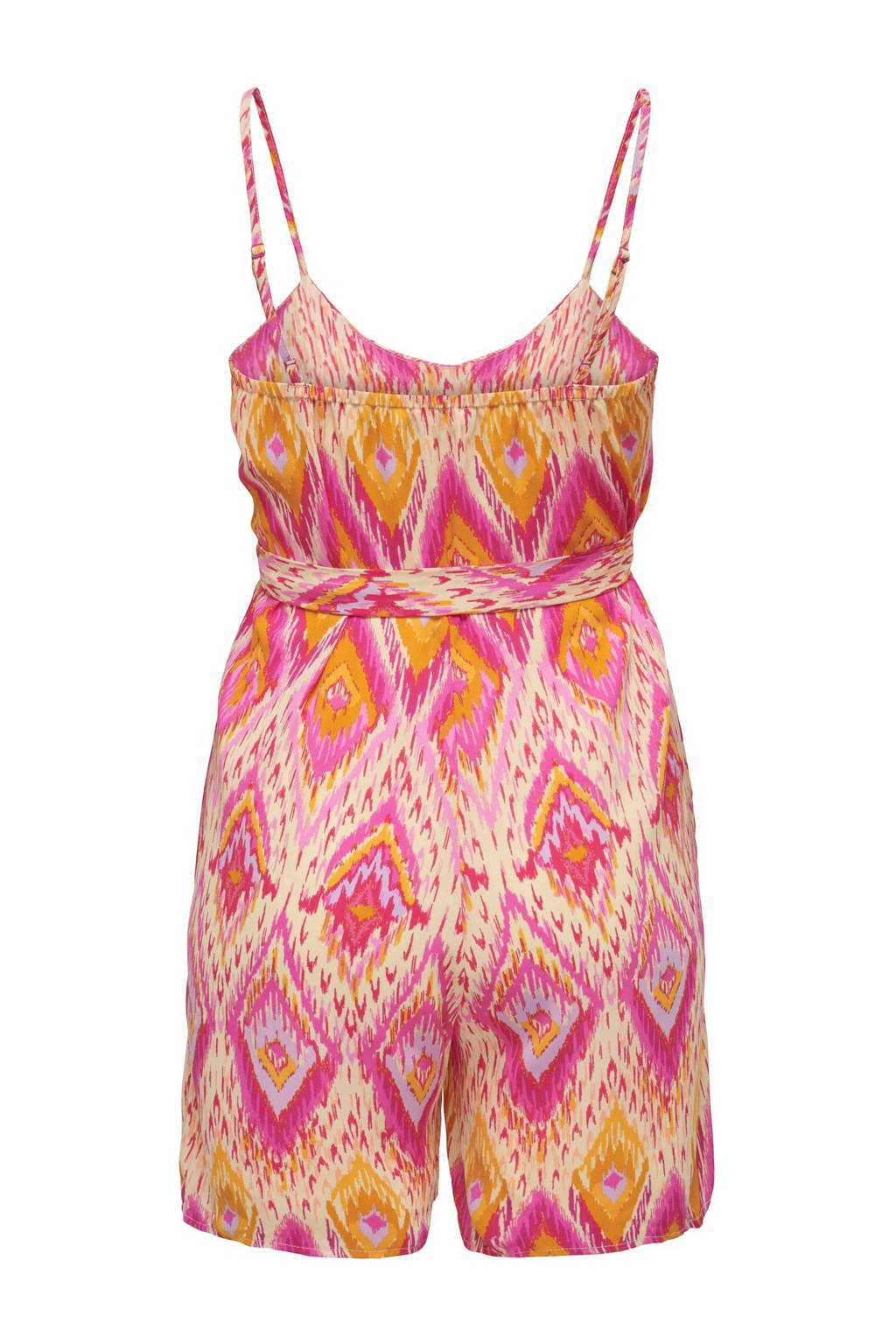 ONLY playsuit KOGSCARLETT met all over print roze/geel