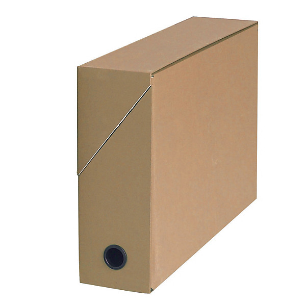 5 boites de classement carton dos 9 cm coloris havane