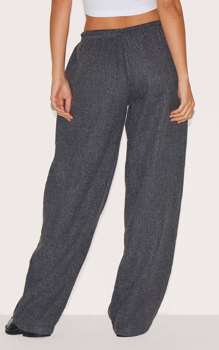 Charbon Pantalon Droit À Taille Basse Texturé Avec Cordon De Serrage