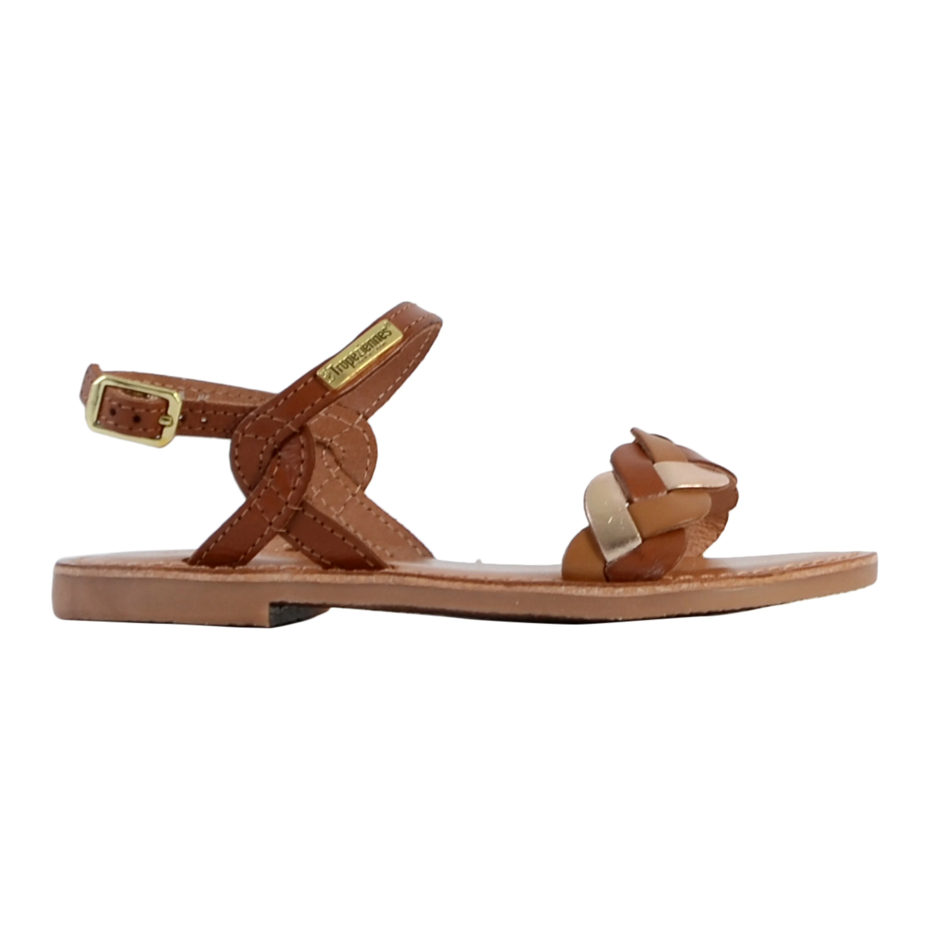 Sandale plate cuir enfantbonbon | Marron