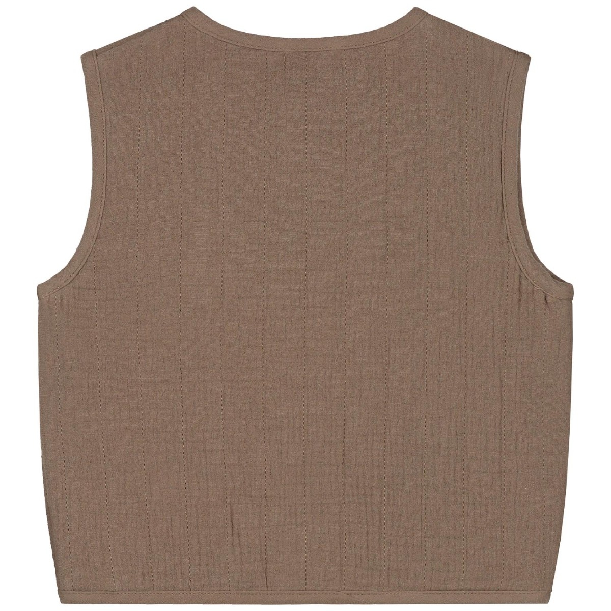 Sweet Petit baby gilet Jelle mouwloos effen taupe