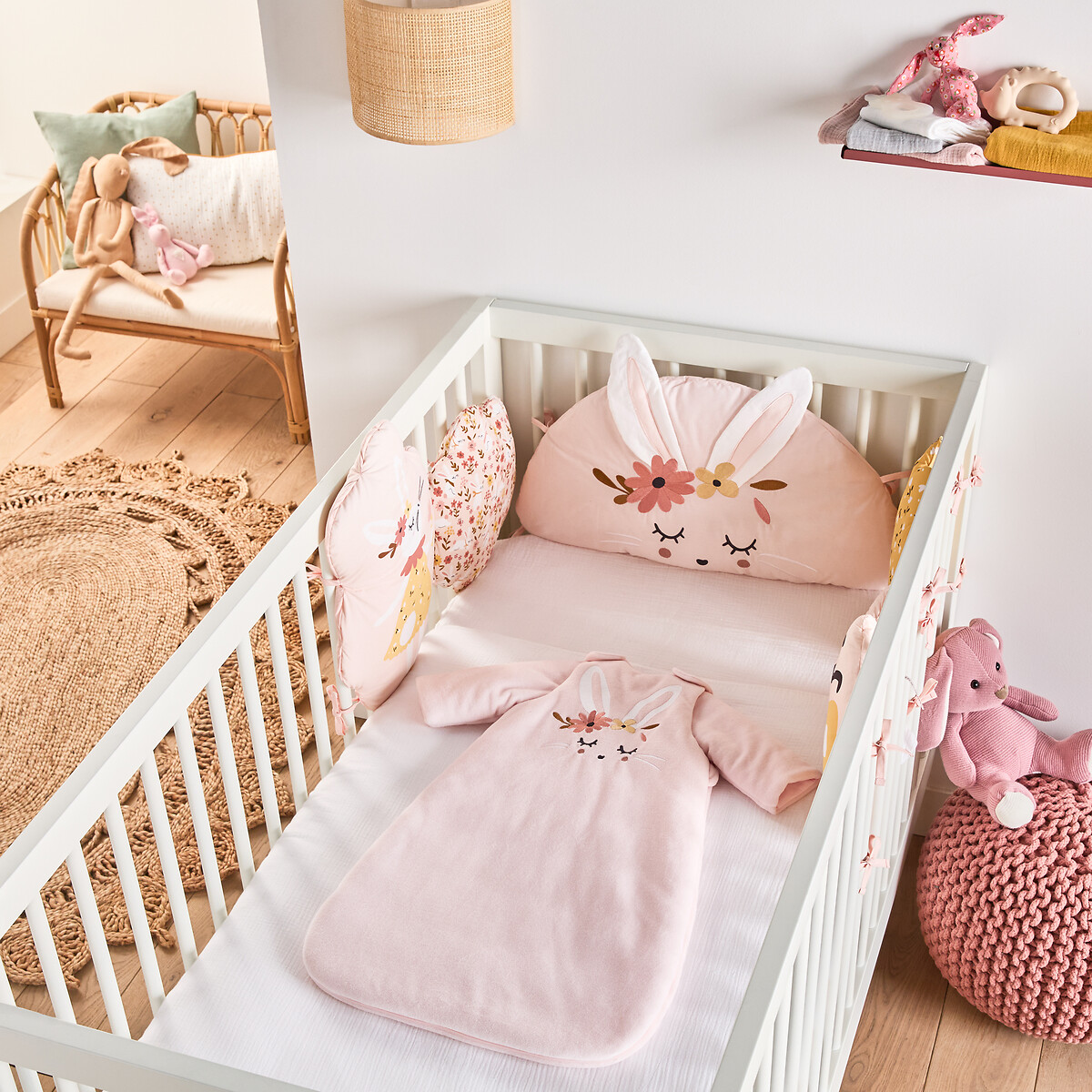 LA REDOUTE INTERIEURS<br>Saco de dormir de inverno em veludo, Lapin fleuri