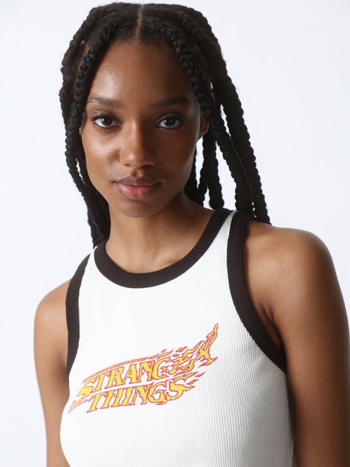Camiseta canelada Stranger Things Netflix - Branca